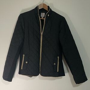 db established 1962 Women Black Quilted Jacket Medium